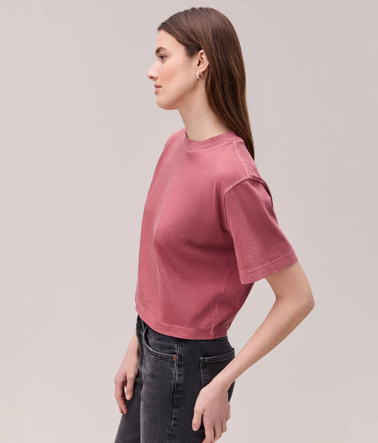 The Relaxed Crop Tee in Marsala