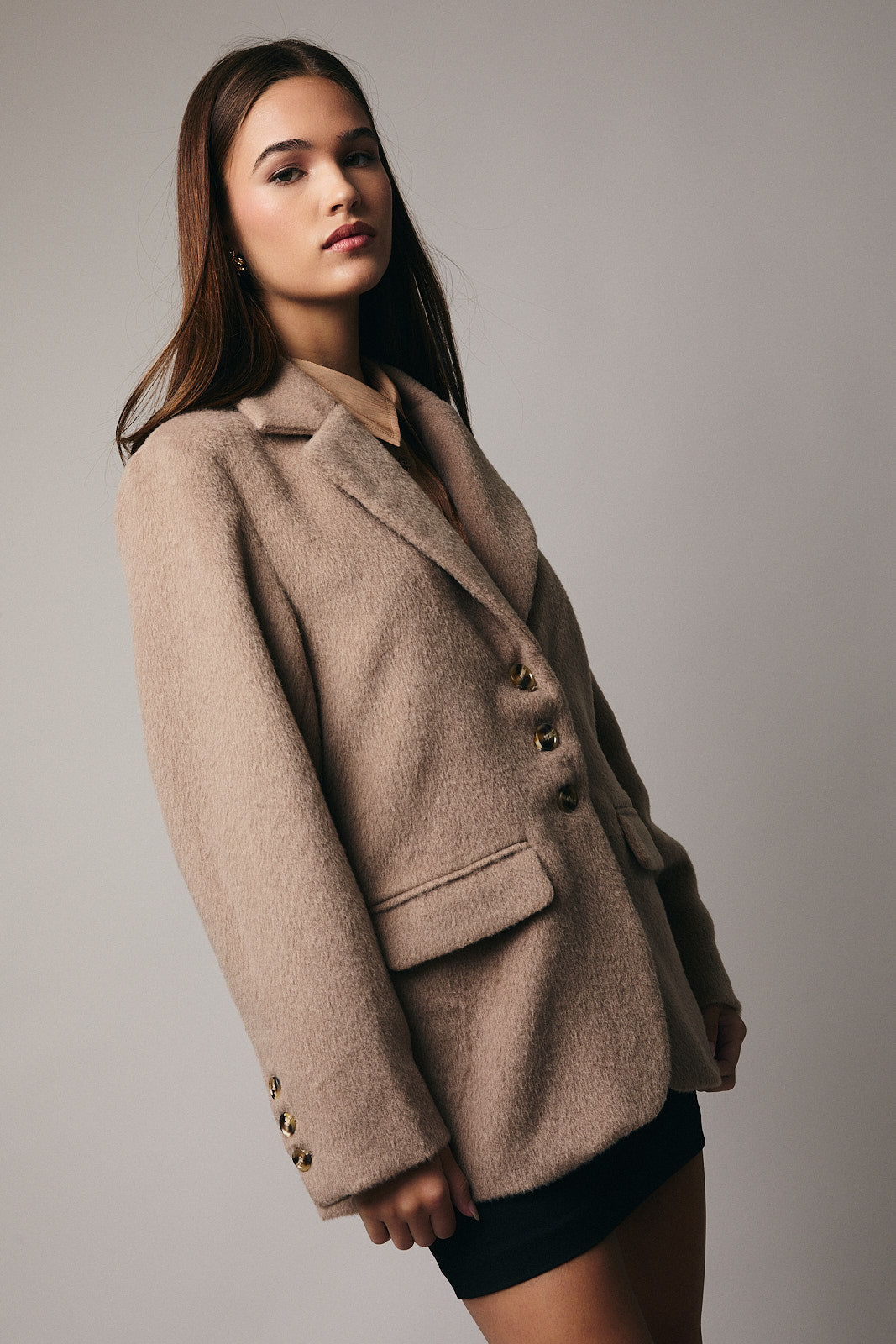 Button Down Wool Blazer