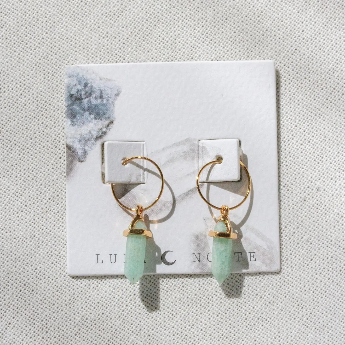 Prism Mini Hoop Earrings - Amazonite