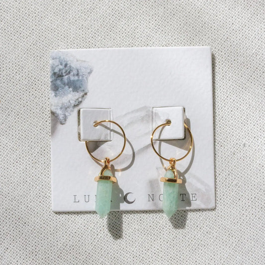 Prism Mini Hoop Earrings - Amazonite