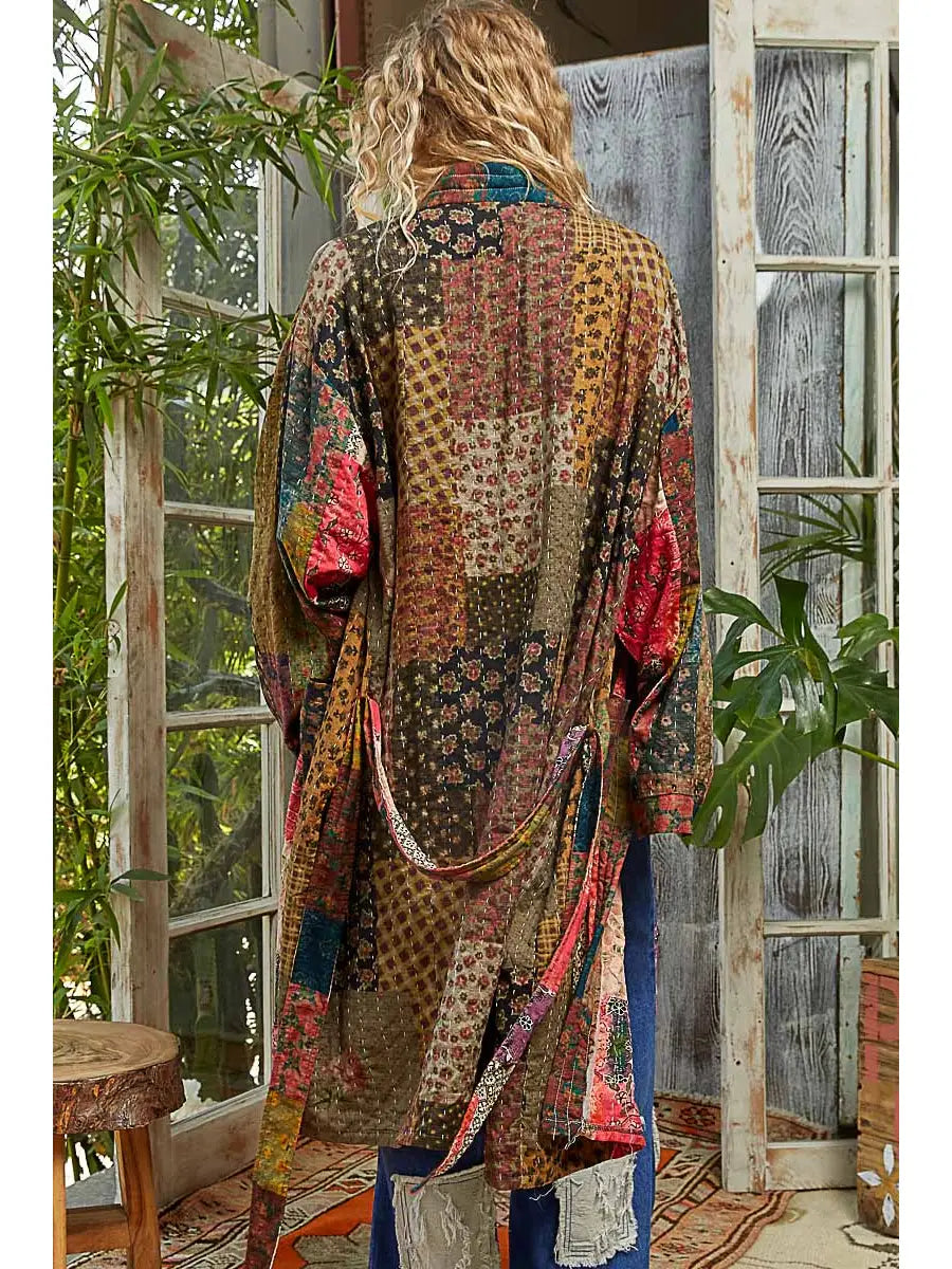 Long Sleeve Padded Kimono Jacket