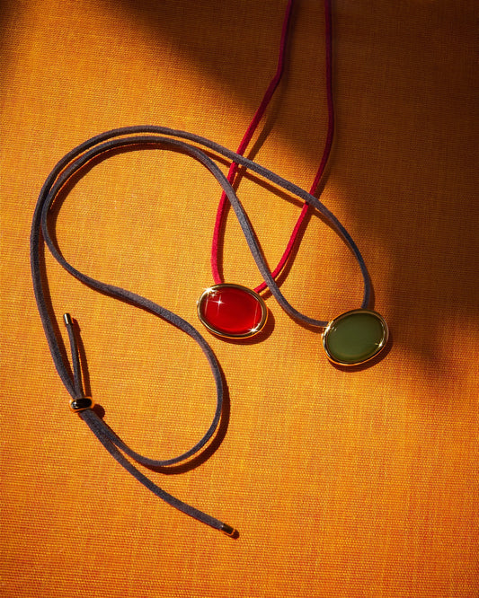 Sunset Stone Cord Necklace
