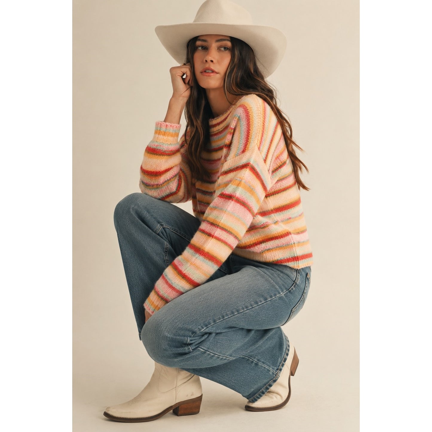 Sunrise Cotton Candy Stripe Sweater