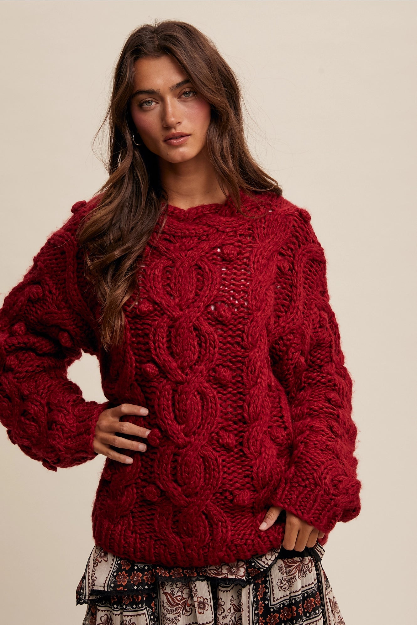 Chunky Cable Knit Sweater