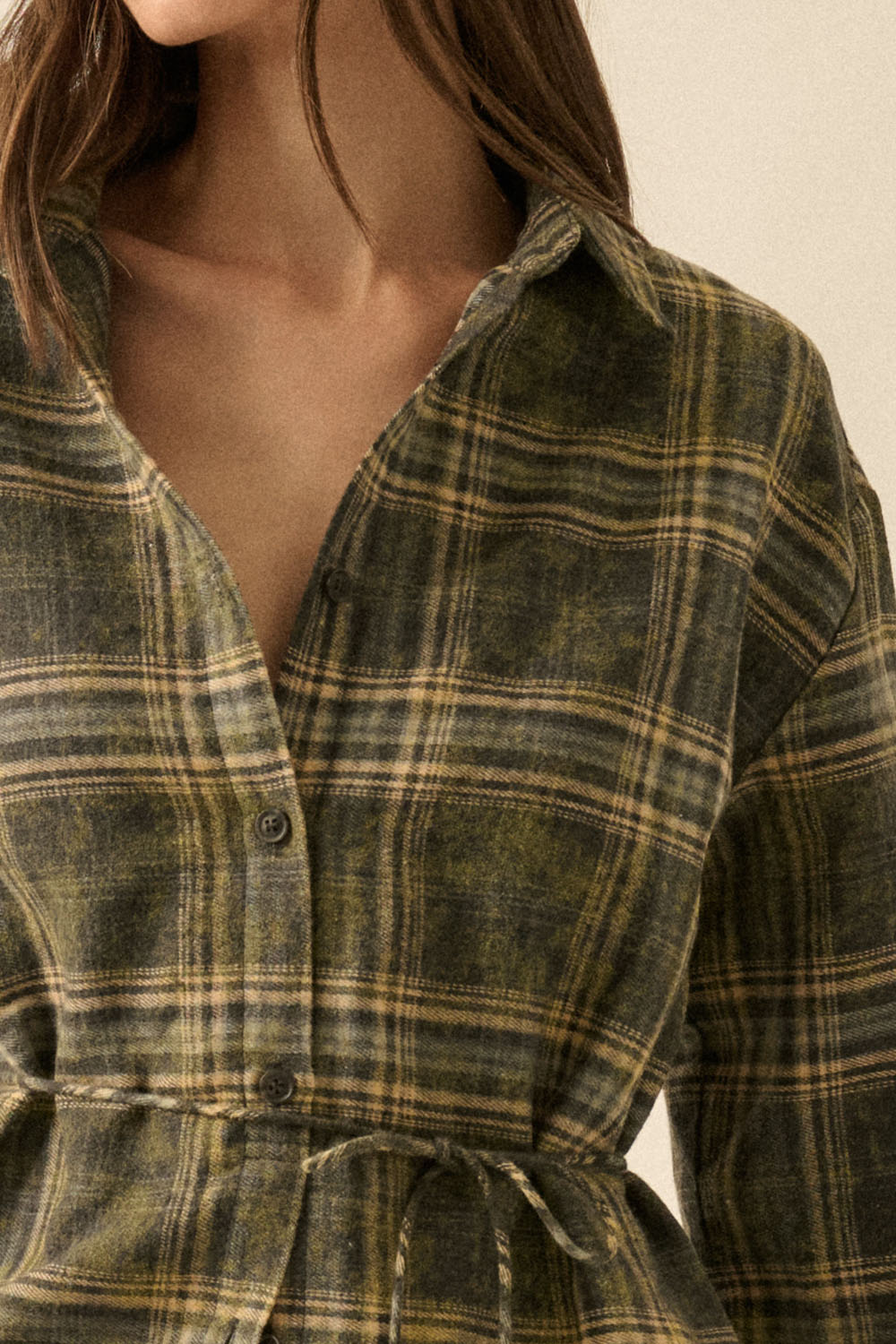 Button-Up Flannel Romper