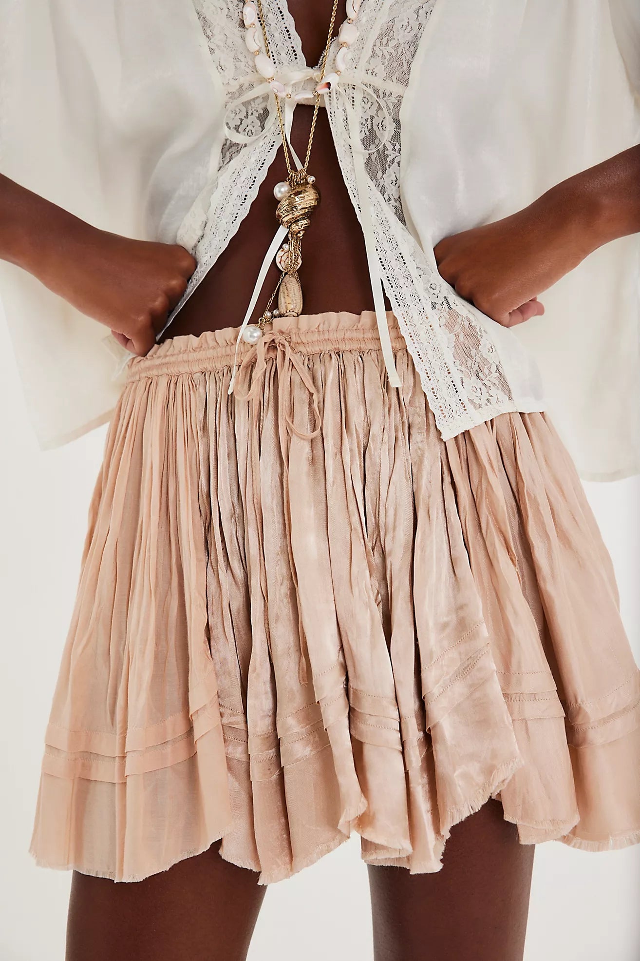 Third Charm Shine Mini Skirt
