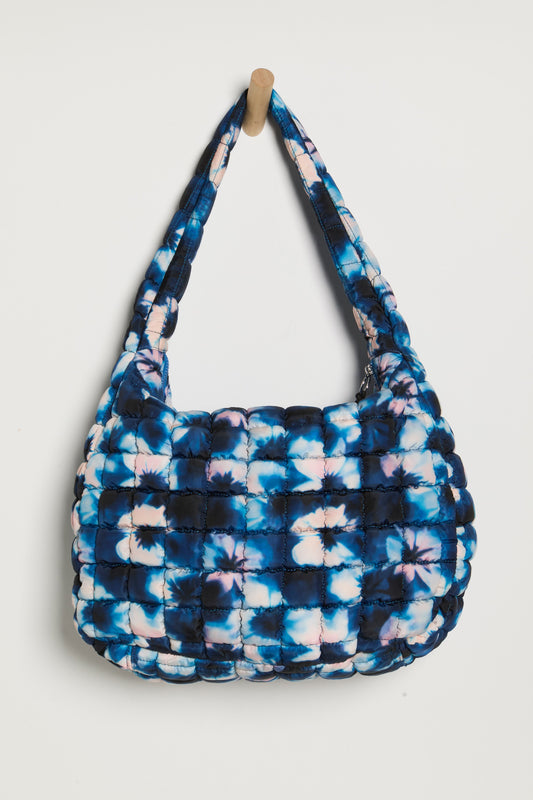 Quilted Carryall Bag - Deep Teal Tie Dye