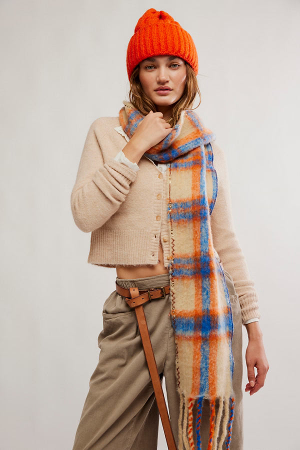 Highland Plaid Skinny Scarf