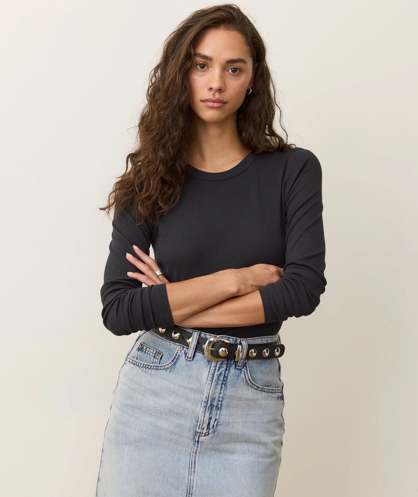 Lexi Sun-In Crew Longsleeve in Black