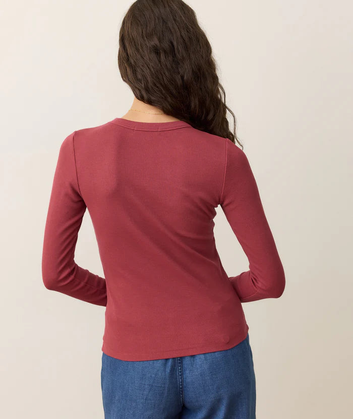 Lexi Sun-In Crew Longsleeve in Ruby