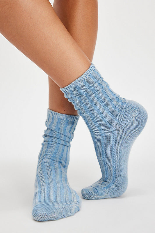 Overdyed Trouser Socks in Indigo