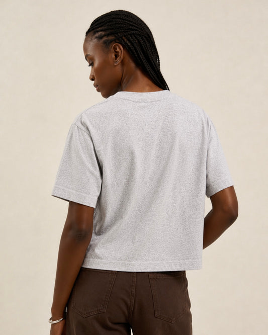 Vintage Jersey Oversized Crop - Antique Heather Grey