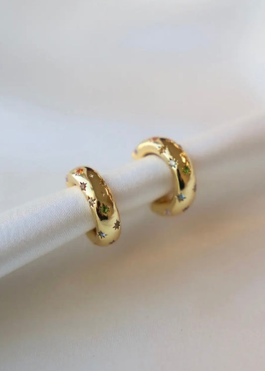 Penny Cz Star Hoop - Gold