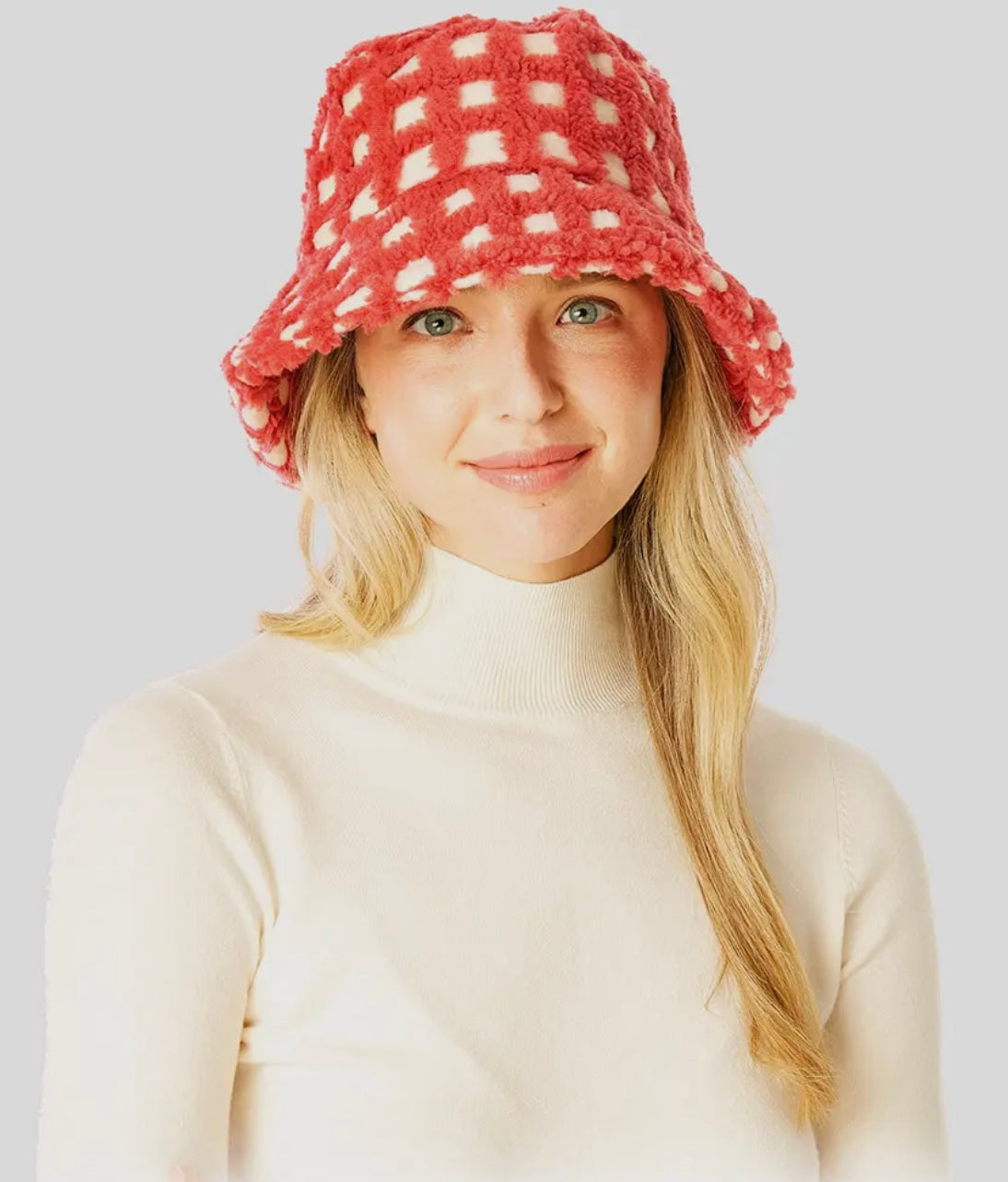 Red Checkered Bucket Hat