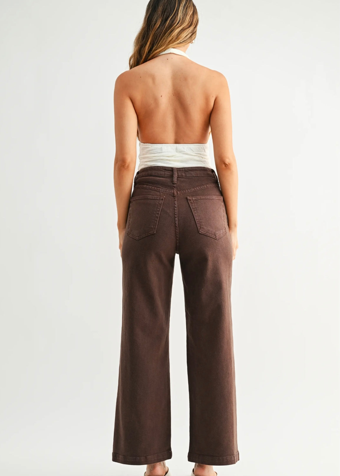 Patch Pocket Wide Leg Jean