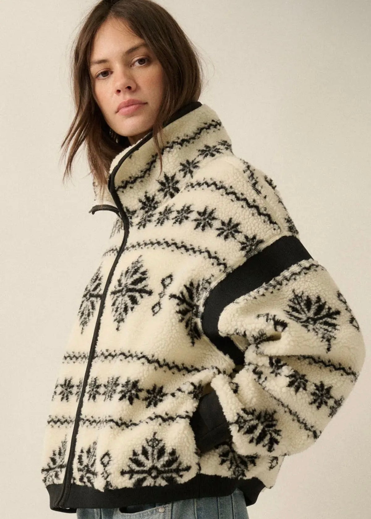 Faire Isle Sherpa Zip-Up Jacket