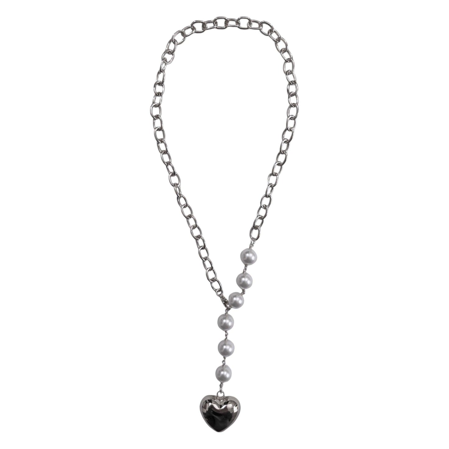 Puffy Heart Pearl Necklace