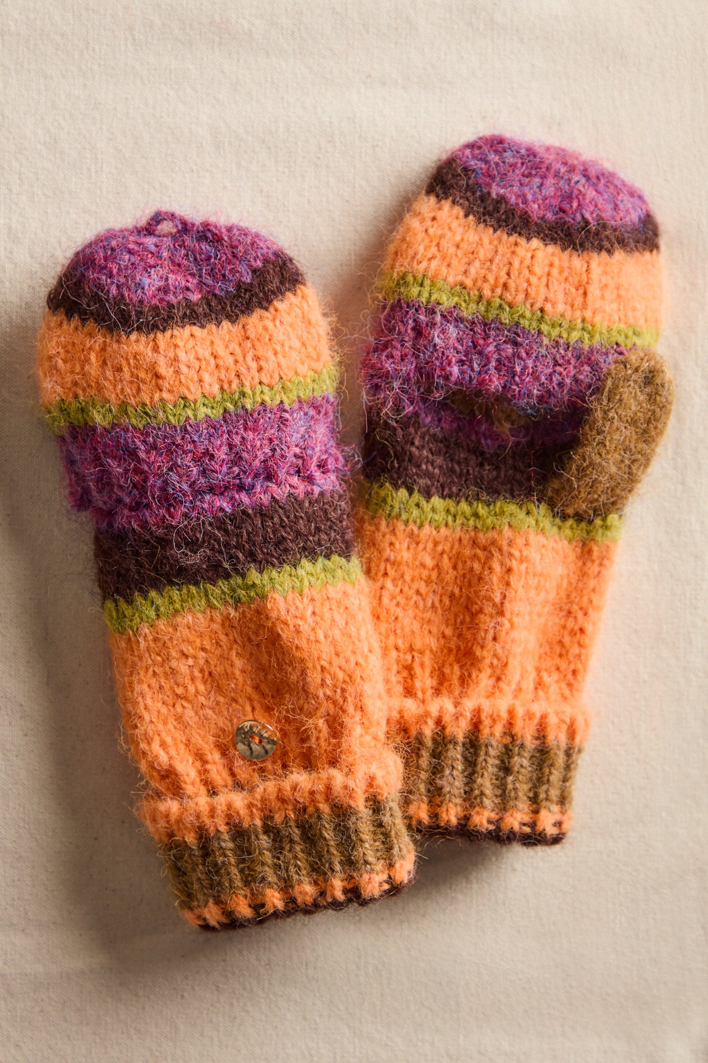 Super Stripe Glove in Hot Coral