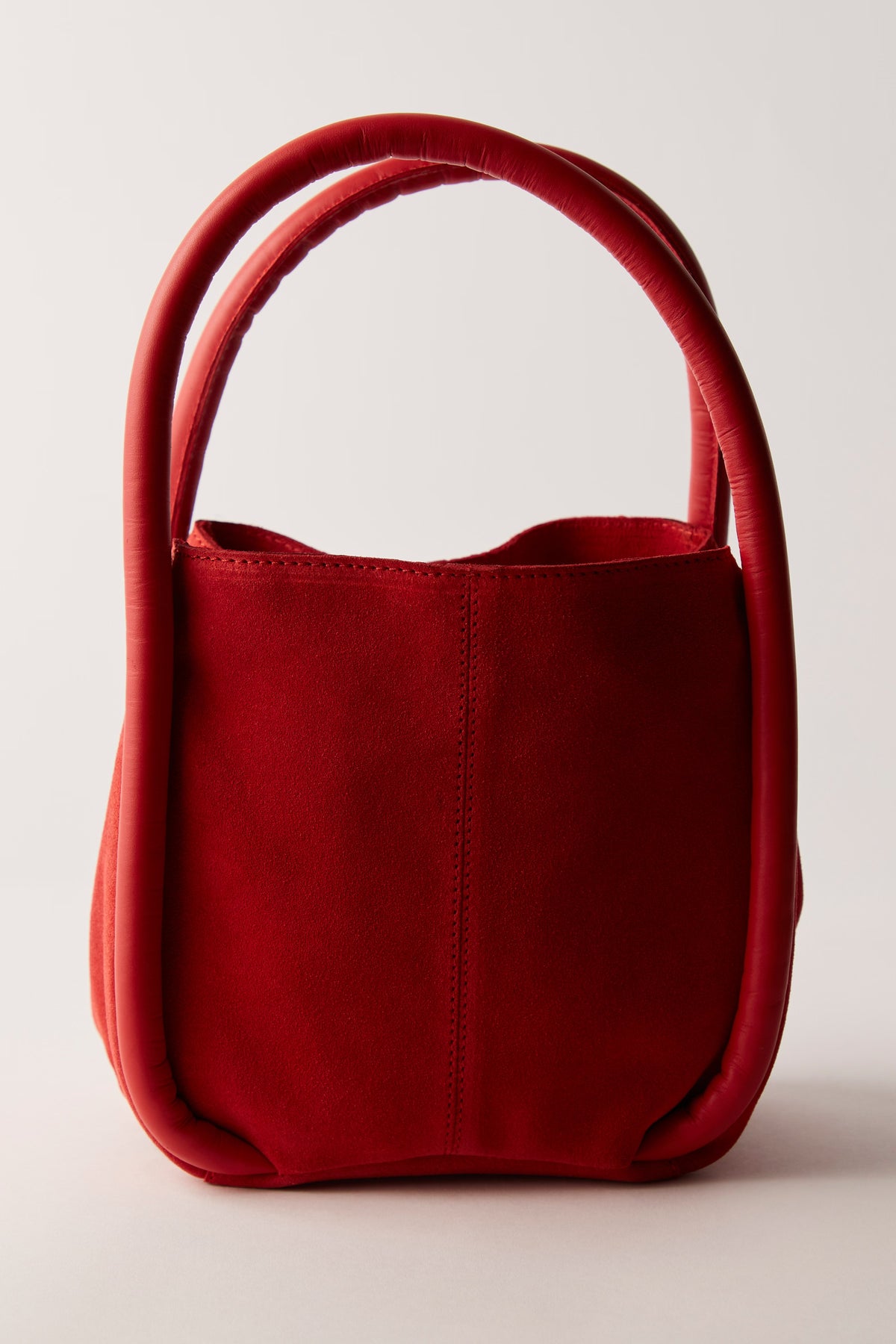 Barlow Suede Bucket Bag in Goji