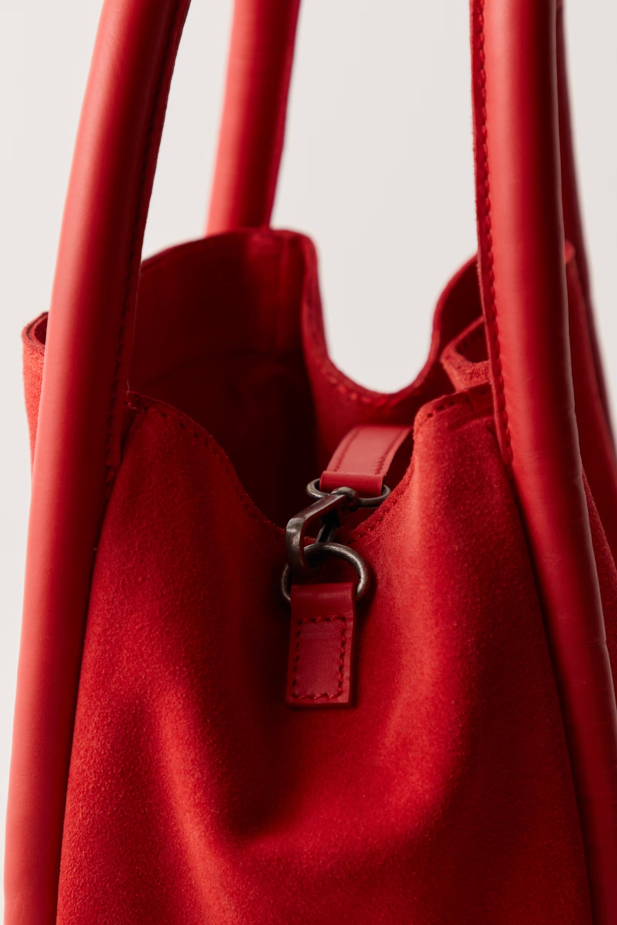 Barlow Suede Bucket Bag in Goji