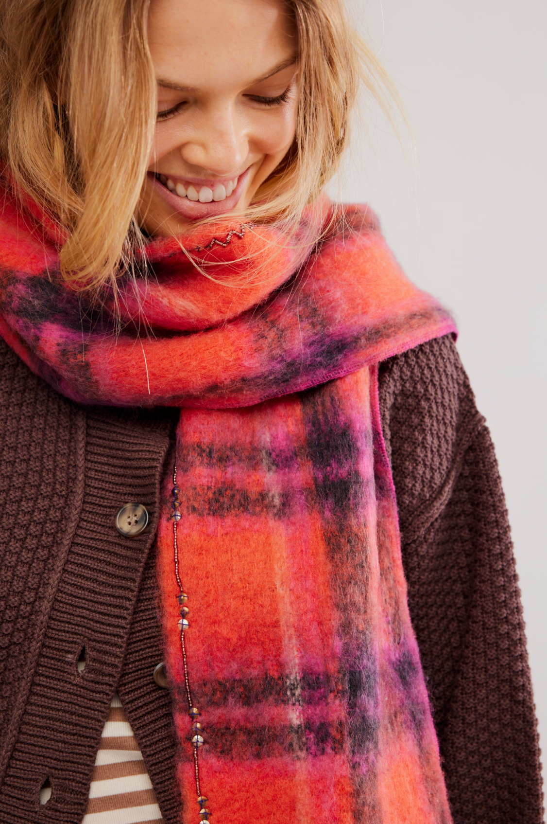 Highland Plaid Skinny Scarf