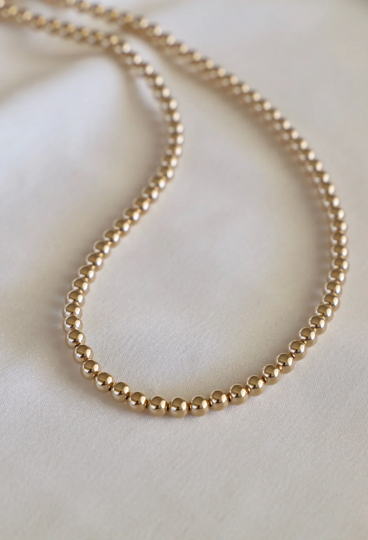 Gold Filled 5mm Beaded Necklace