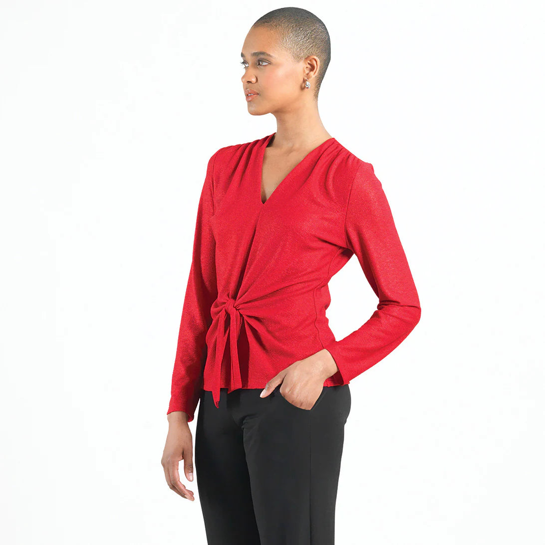 Glimmer Speck V-Neck Tie Top
