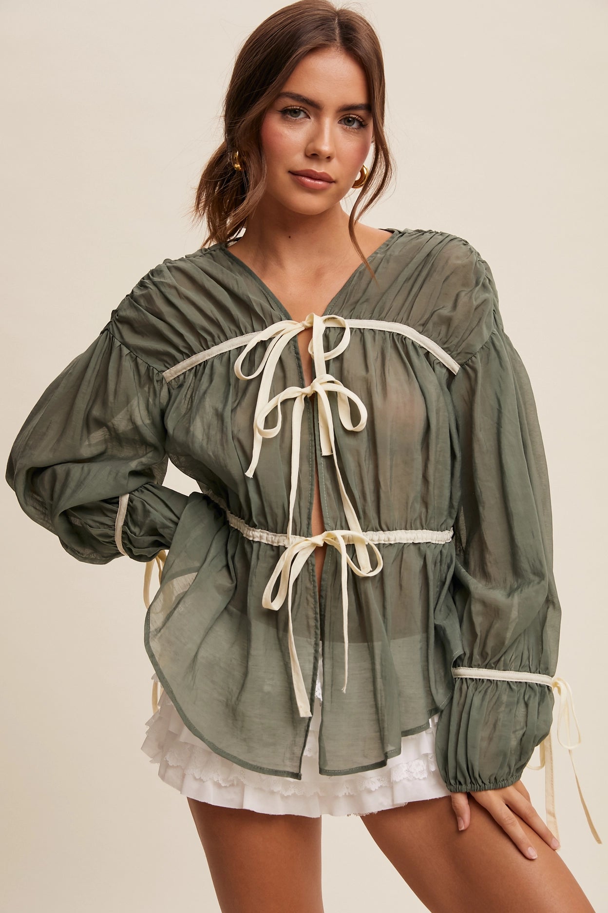 Ribbon Tie Blouse