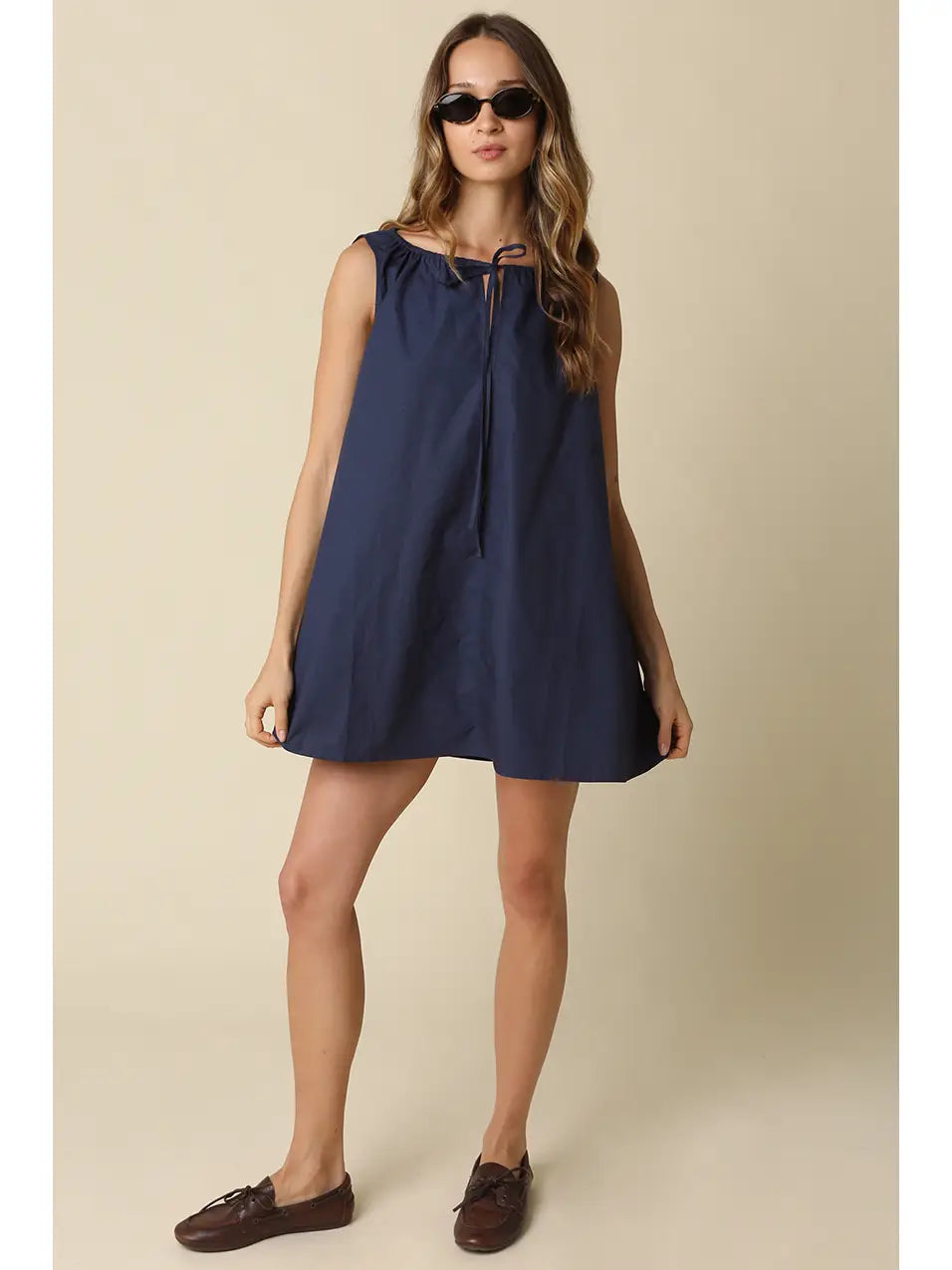 Elena Sleeveless Cotton Mini Dress