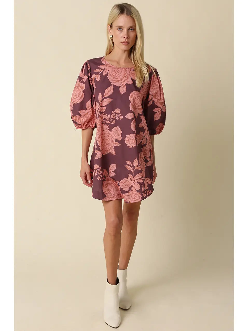 Rose Floral Mini Dress