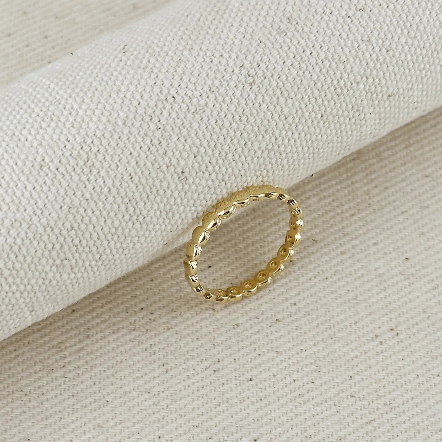 18k Gold Filled Beaded Band