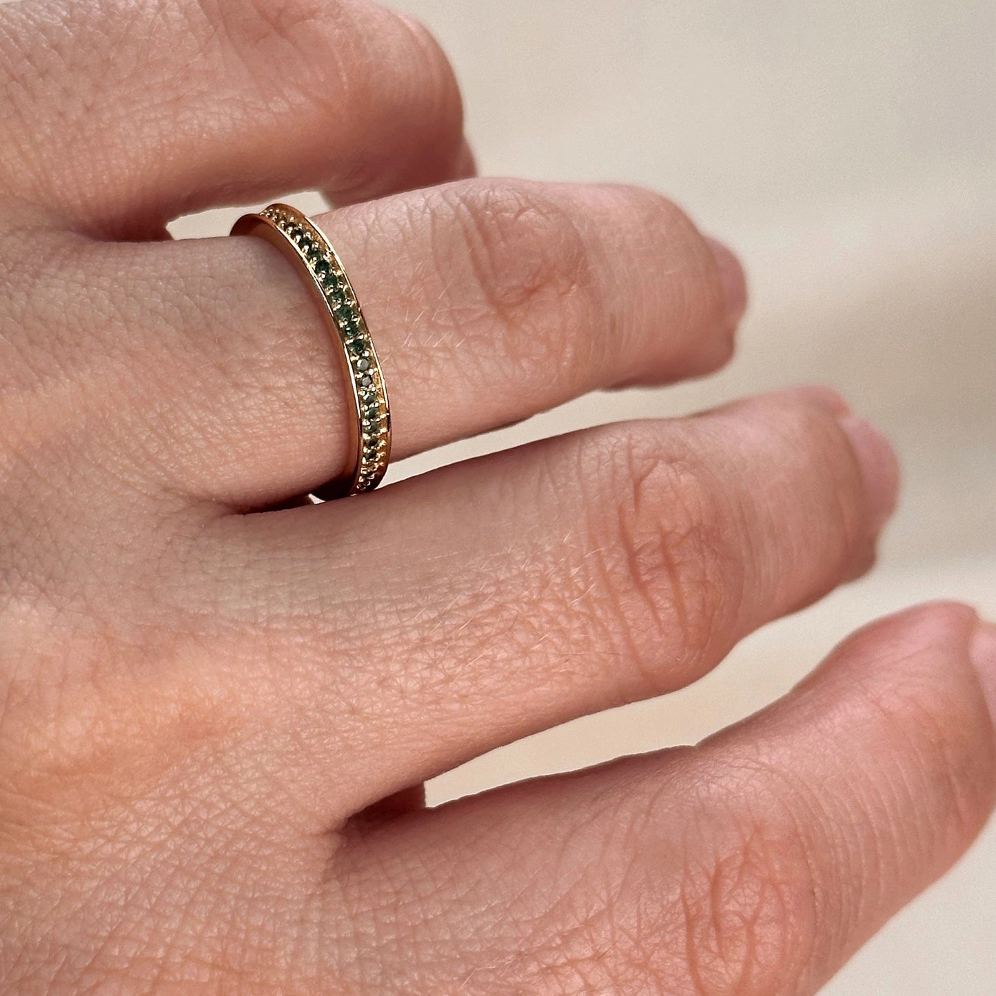 Eternity Band Ring in Emerald