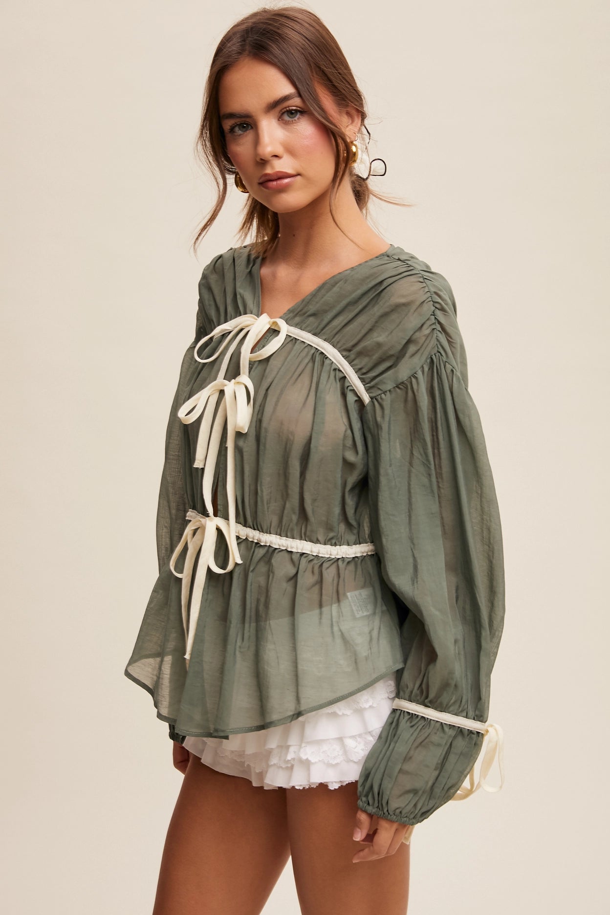 Ribbon Tie Blouse