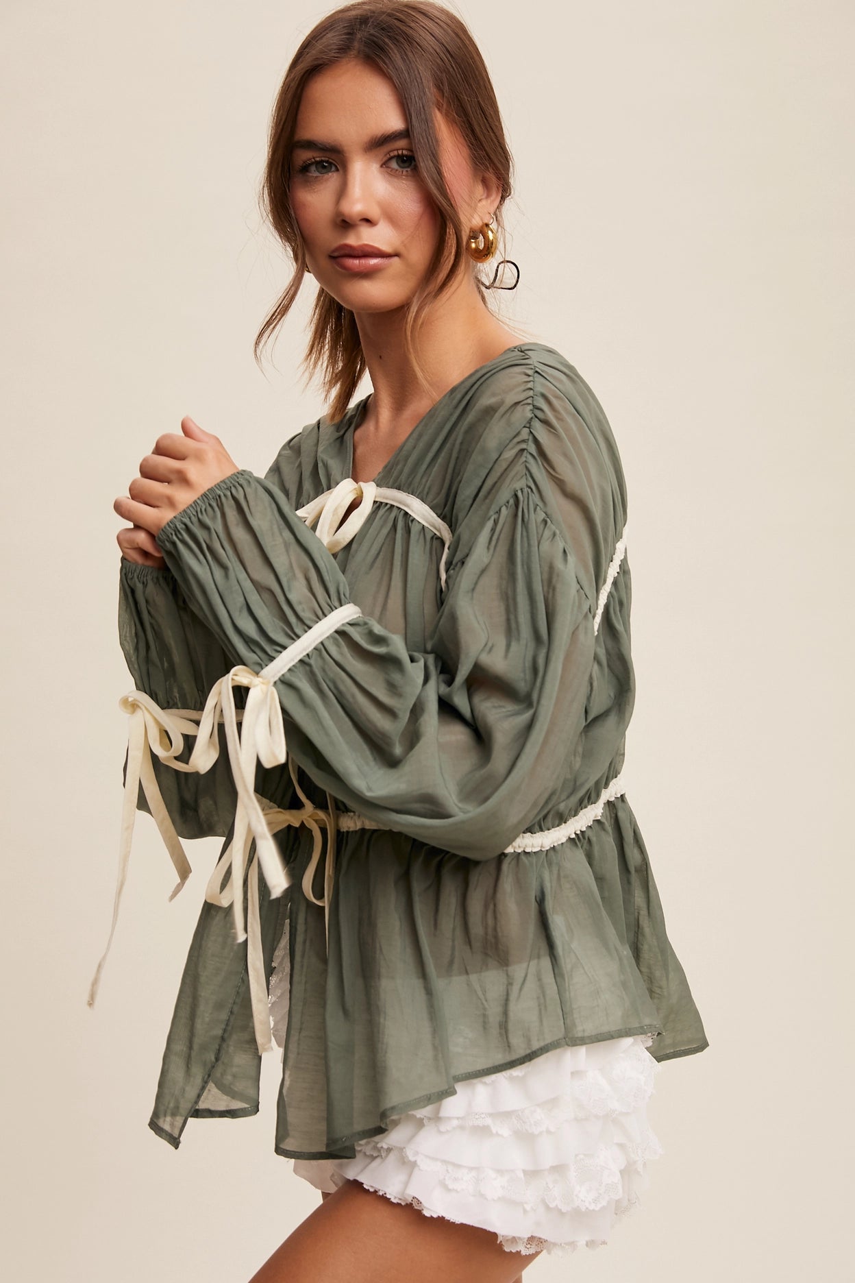 Ribbon Tie Blouse