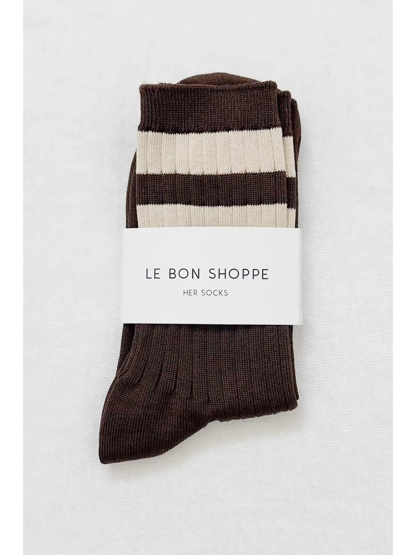Her Varsity Socks in Espresso
