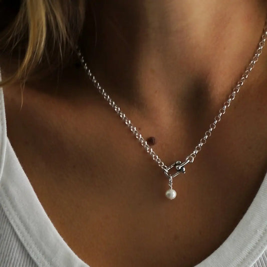 Sora Link Chain and Pearl - Silver