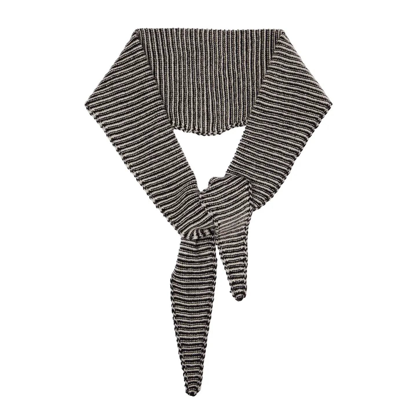 Cashmere Stripe Diamond Skinny Scarf - Navy/White