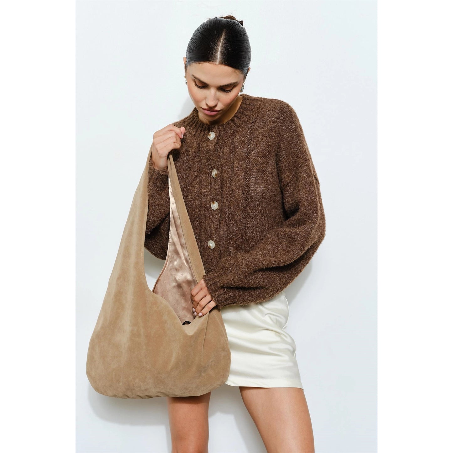 Stevie Suede Hobo Bag