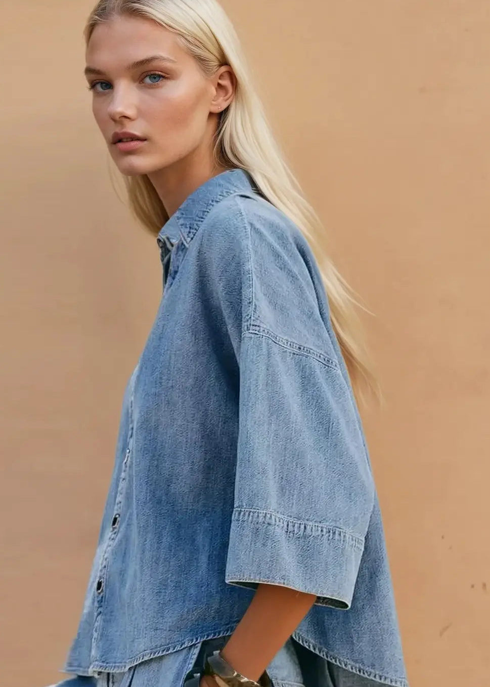 Oversized Denim Button Up