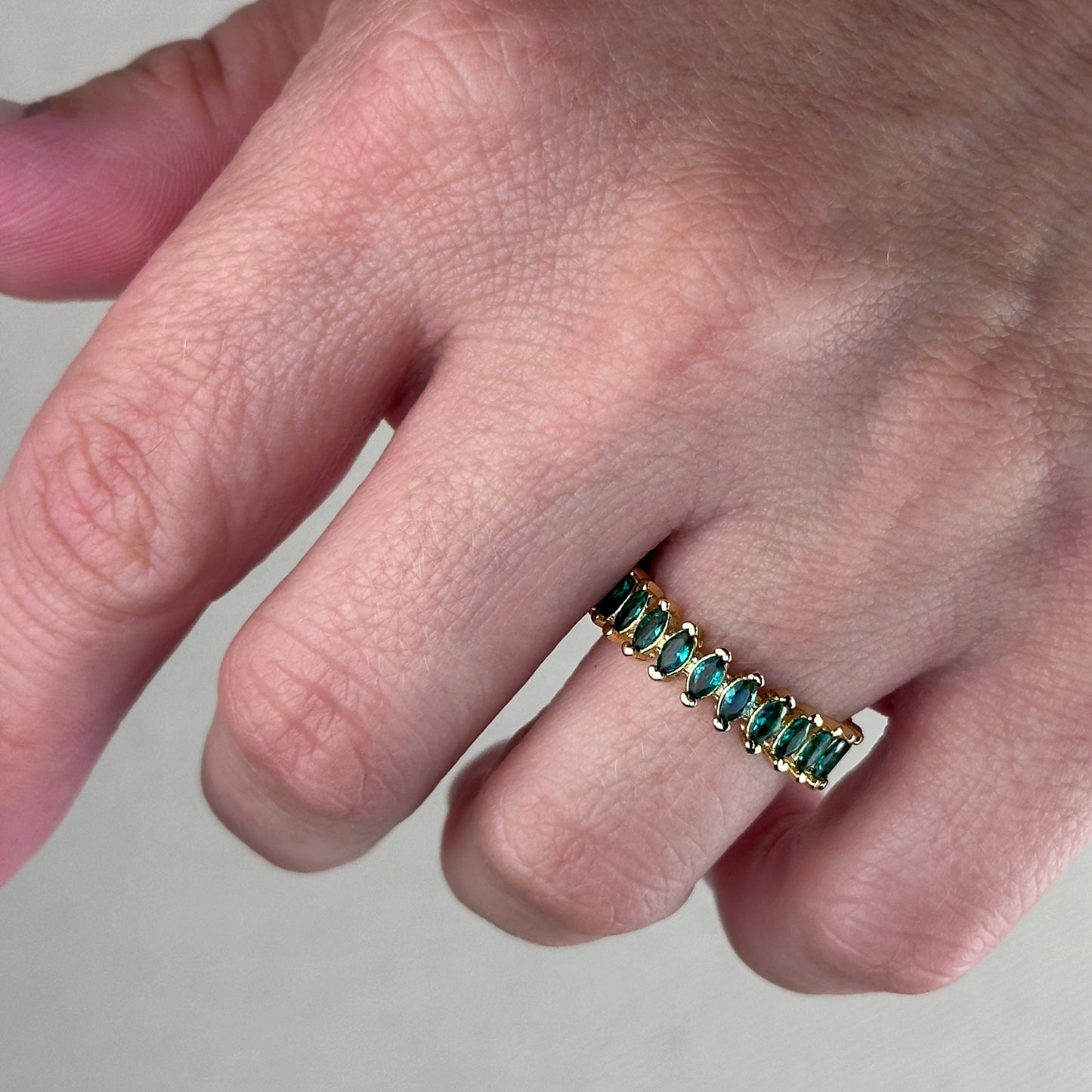 Emerald Marquise Eternity Band