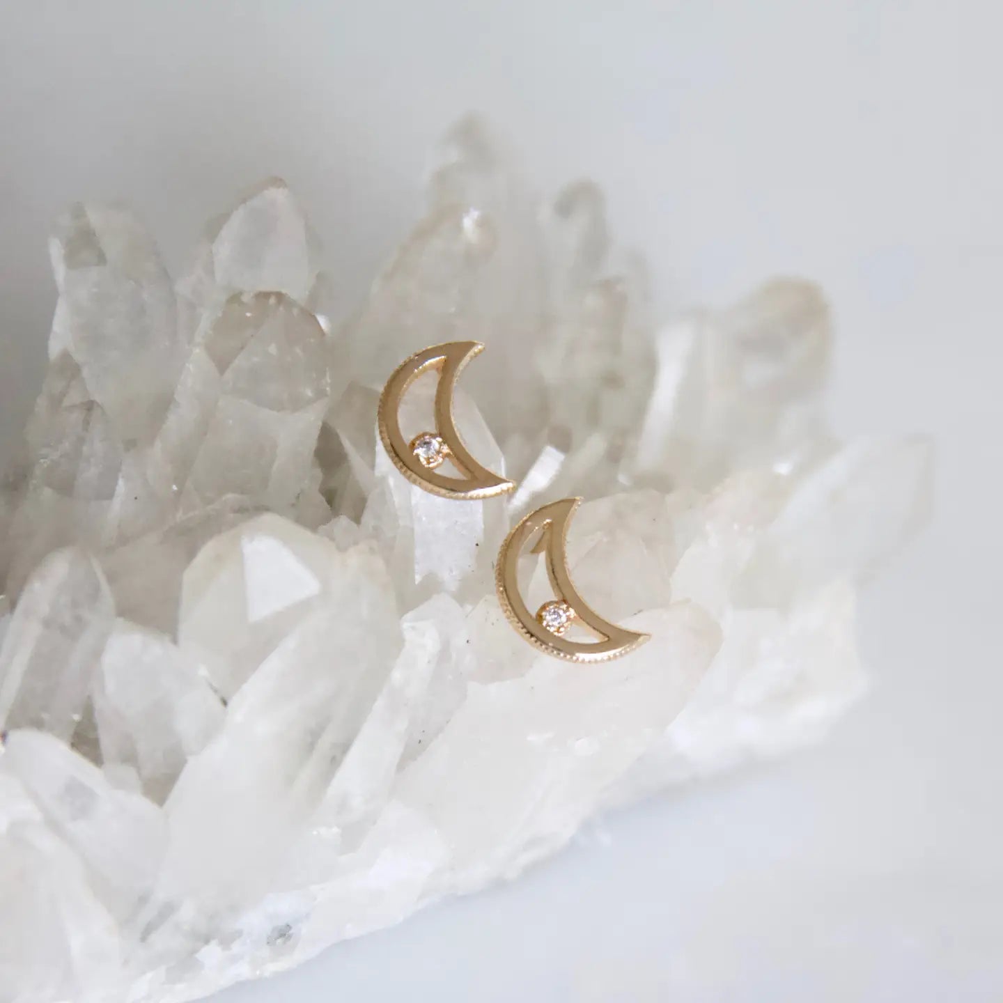 Zircon Moon Earrings