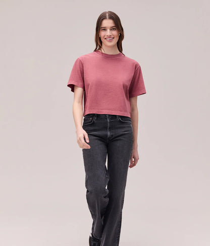 The Relaxed Crop Tee in Marsala
