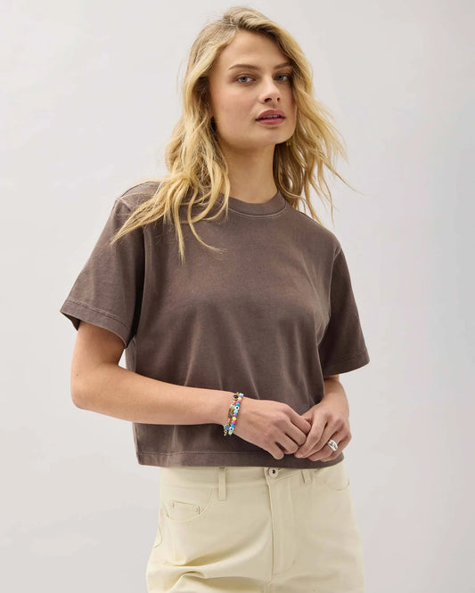 The Relaxed Crop Tee in Mole