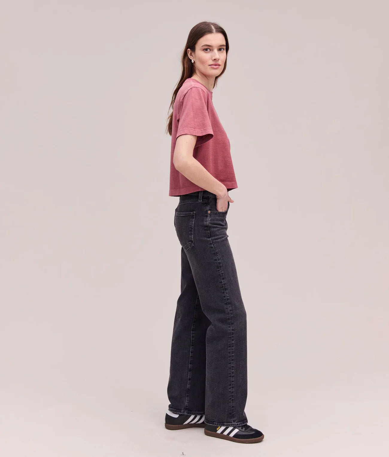 The Relaxed Crop Tee in Marsala