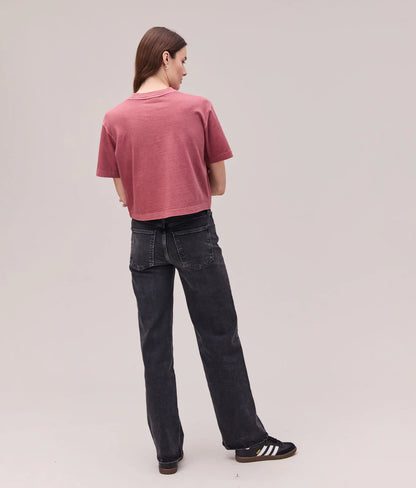 The Relaxed Crop Tee in Marsala