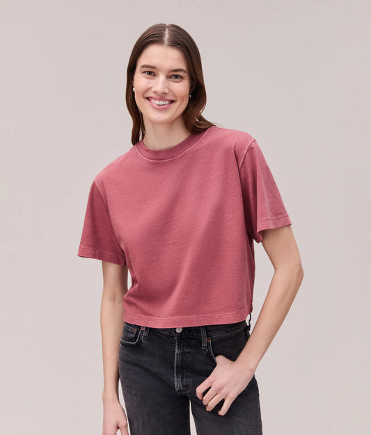 The Relaxed Crop Tee in Marsala