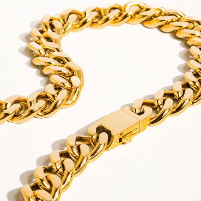 18k Gold Non-Tarnish Classic Bold Chain Necklace