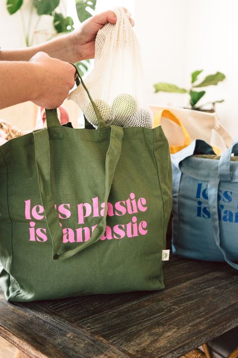 Less Plastic Organic Tote Bag