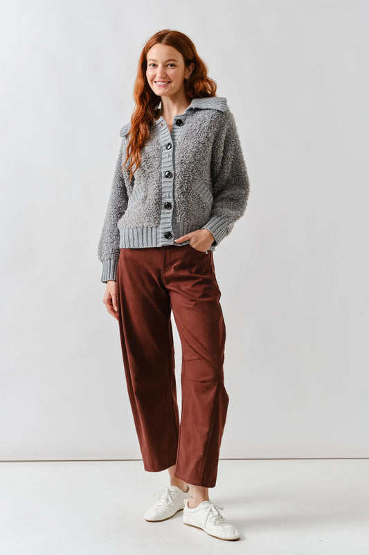 Slouchy Fit Suede Pants