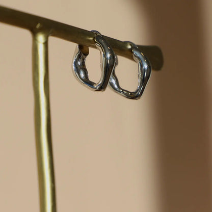 Organic Silver Hoops